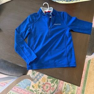 Vineyard Vines Blue Performance Quarter-Zip with Red Trim